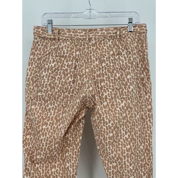 Anthropologie The Wanderer Pants 29 Leopard Print Cotton Linen Boho Chic - Picture 7 of 14